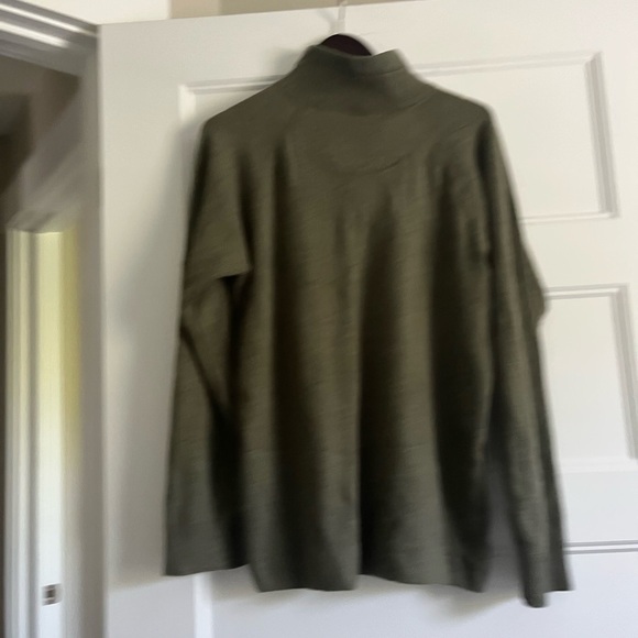 The North Face Mens Large Green Wool Blend Sweater 1/4 Zip High Neck Pullover XL - Picture 4 of 7